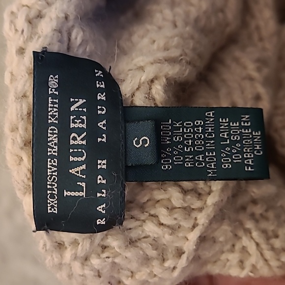 LAUREN RALPH LAUREN heathered cream hand knit sweater - Picture 4 of 8